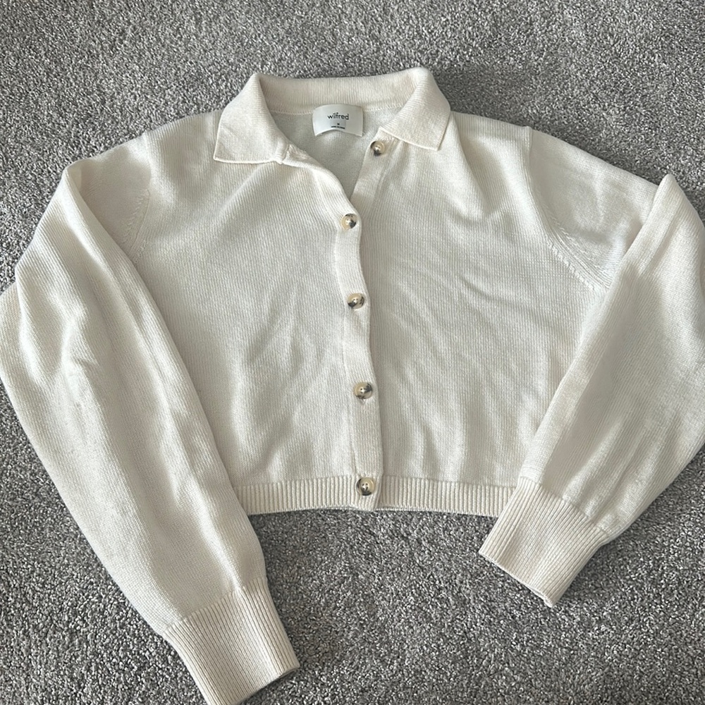 Aritzia Wilfred Nextdoor Merino Wool Cardigan Sweater - M